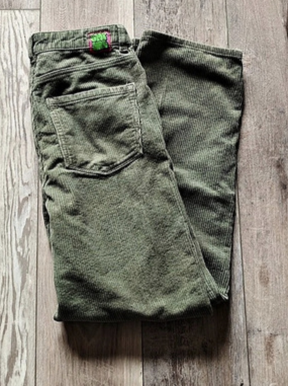 Empyre Tori Corduroy Skate Pants Olive Green High Rise Straight Leg Size 6